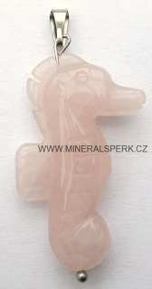 Přívěsek z minerálu růženín - mořský koník