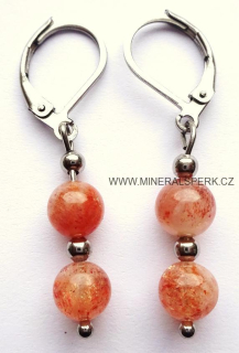 Elegantní náušnice z minerálu sluneční kámen